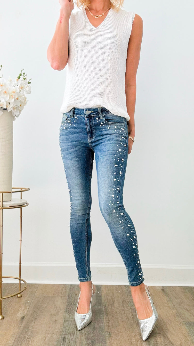Kravitz Embellished Denim-190 Denim-Vocal-Coastal Bloom Boutique, find the trendiest versions of the popular styles and looks Located in Indialantic, FL