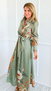 Botanic Cascade Maxi Shirt Dress-200 Dresses/Jumpsuits/Rompers-Rokoko-Coastal Bloom Boutique, find the trendiest versions of the popular styles and looks Located in Indialantic, FL