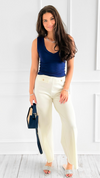 Golden Hour Pants - White-170 Bottoms-GLAM-Coastal Bloom Boutique, find the trendiest versions of the popular styles and looks Located in Indialantic, FL