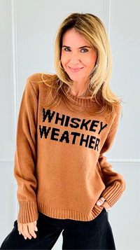 Whiskey Weather Sweater- Brown-140 Sweaters-PANACHE APPAREL-Coastal Bloom Boutique, find the trendiest versions of the popular styles and looks Located in Indialantic, FL