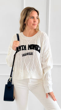 Santa Monica Cable Knit Sweater-140 Sweaters-Charlotte Avery-Coastal Bloom Boutique, find the trendiest versions of the popular styles and looks Located in Indialantic, FL