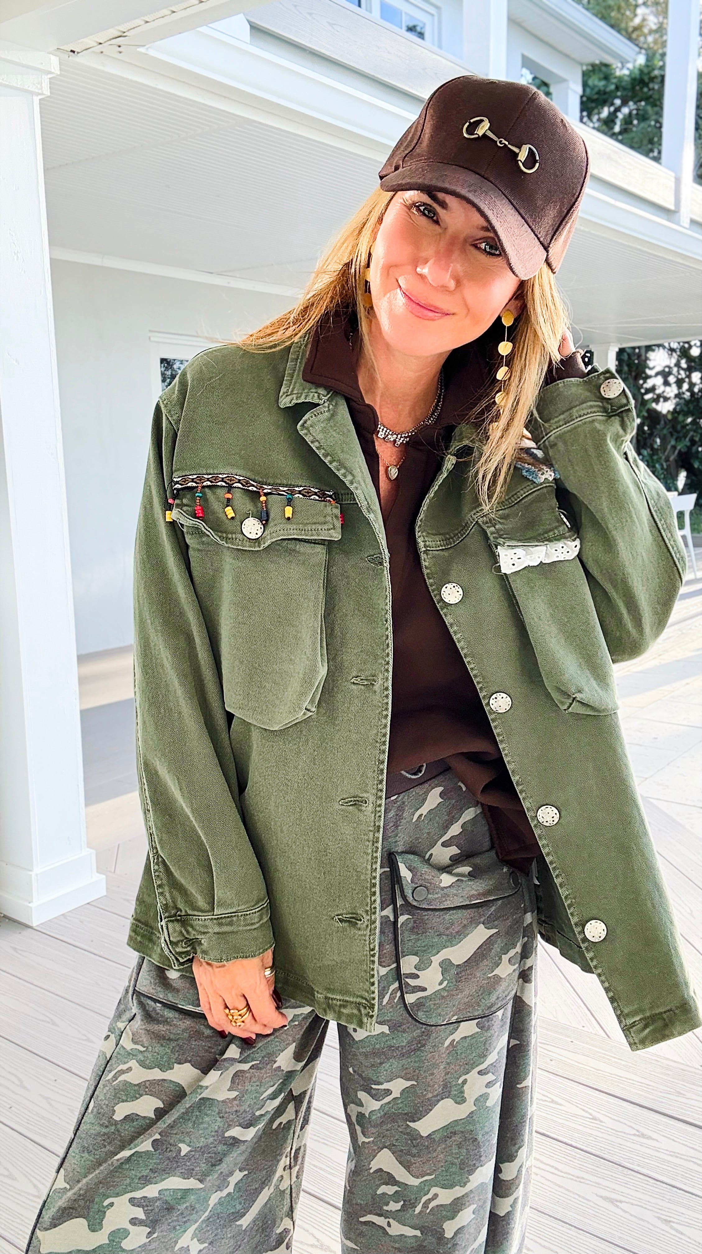 Decorative Duty Jacket-160 Jackets-V SKY-Coastal Bloom Boutique, find the trendiest versions of the popular styles and looks Located in Indialantic, FL