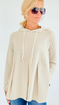 Hooded Raglan Sleeves Sweatshirt-130 Long Sleeve Tops-oddi-Coastal Bloom Boutique, find the trendiest versions of the popular styles and looks Located in Indialantic, FL