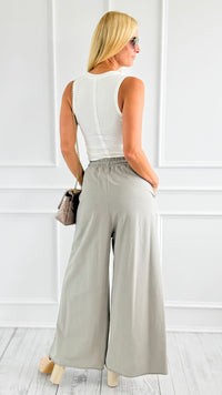 Relaxed Flare-Leg Italian Pant- Taupe-100 Pants-AZUL MONACO-Coastal Bloom Boutique, find the trendiest versions of the popular styles and looks Located in Indialantic, FL