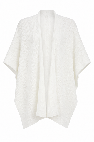 Twist Front Poncho - Off White