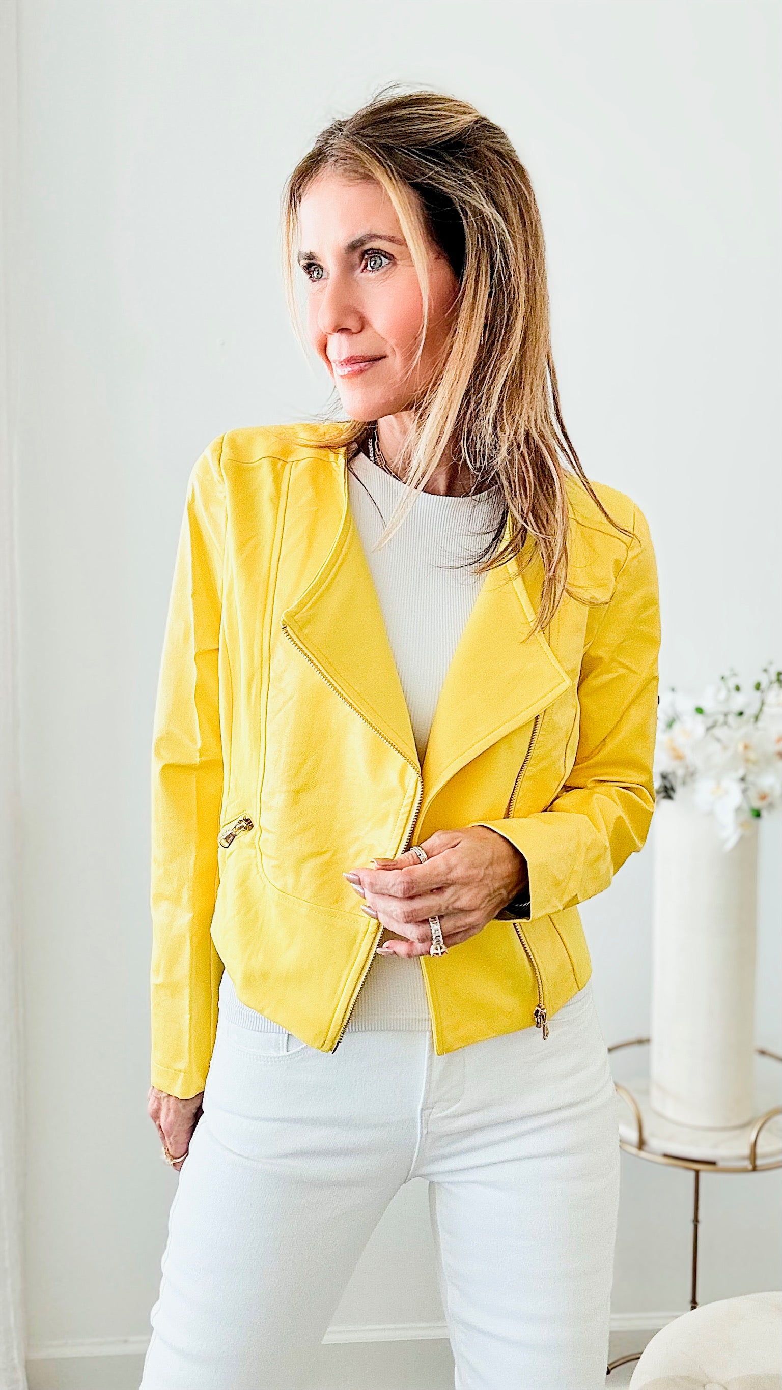 Highlight of my Life Zipper Detail Moto Jacket-160 Jackets-HIGH MJ / Michel-Coastal Bloom Boutique, find the trendiest versions of the popular styles and looks Located in Indialantic, FL
