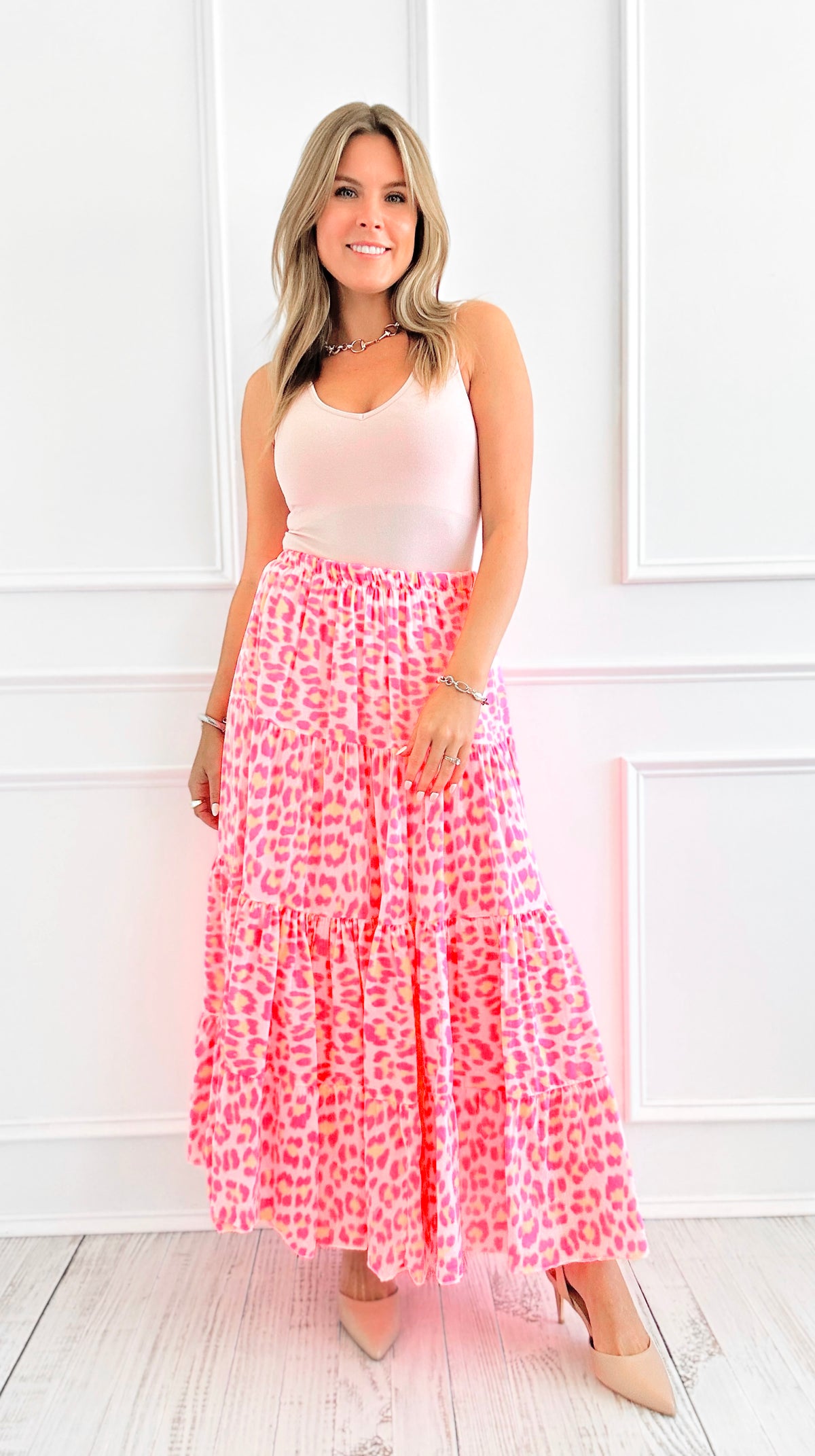 Wild Energy Italian Skirt- Neon Pink-170 Bottoms-Italianissimo-Coastal Bloom Boutique, find the trendiest versions of the popular styles and looks Located in Indialantic, FL