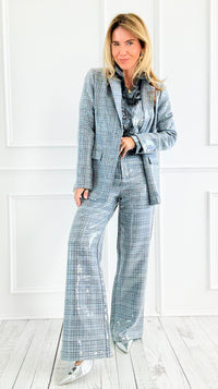 Disco Grid Sequin Pants-170 Bottoms-Fate Inc-Coastal Bloom Boutique, find the trendiest versions of the popular styles and looks Located in Indialantic, FL