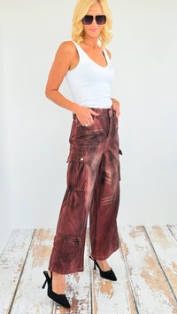 High-Rise Cargo Denim Pants-170 Bottoms-LA' ROS-Coastal Bloom Boutique, find the trendiest versions of the popular styles and looks Located in Indialantic, FL