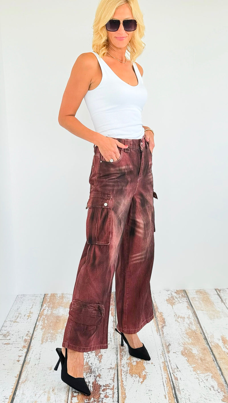 High-Rise Cargo Denim Pants-170 Bottoms-LA' ROS-Coastal Bloom Boutique, find the trendiest versions of the popular styles and looks Located in Indialantic, FL