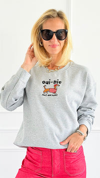 Short & Sweet Pup Sweatshirt-140 Sweaters-Sweet Claire-Coastal Bloom Boutique, find the trendiest versions of the popular styles and looks Located in Indialantic, FL