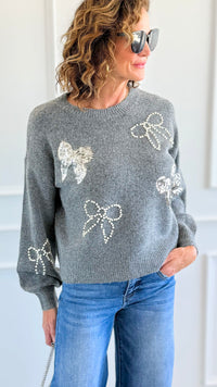 Take A Bow Sweater-140 Sweaters-Dreamers-Coastal Bloom Boutique, find the trendiest versions of the popular styles and looks Located in Indialantic, FL
