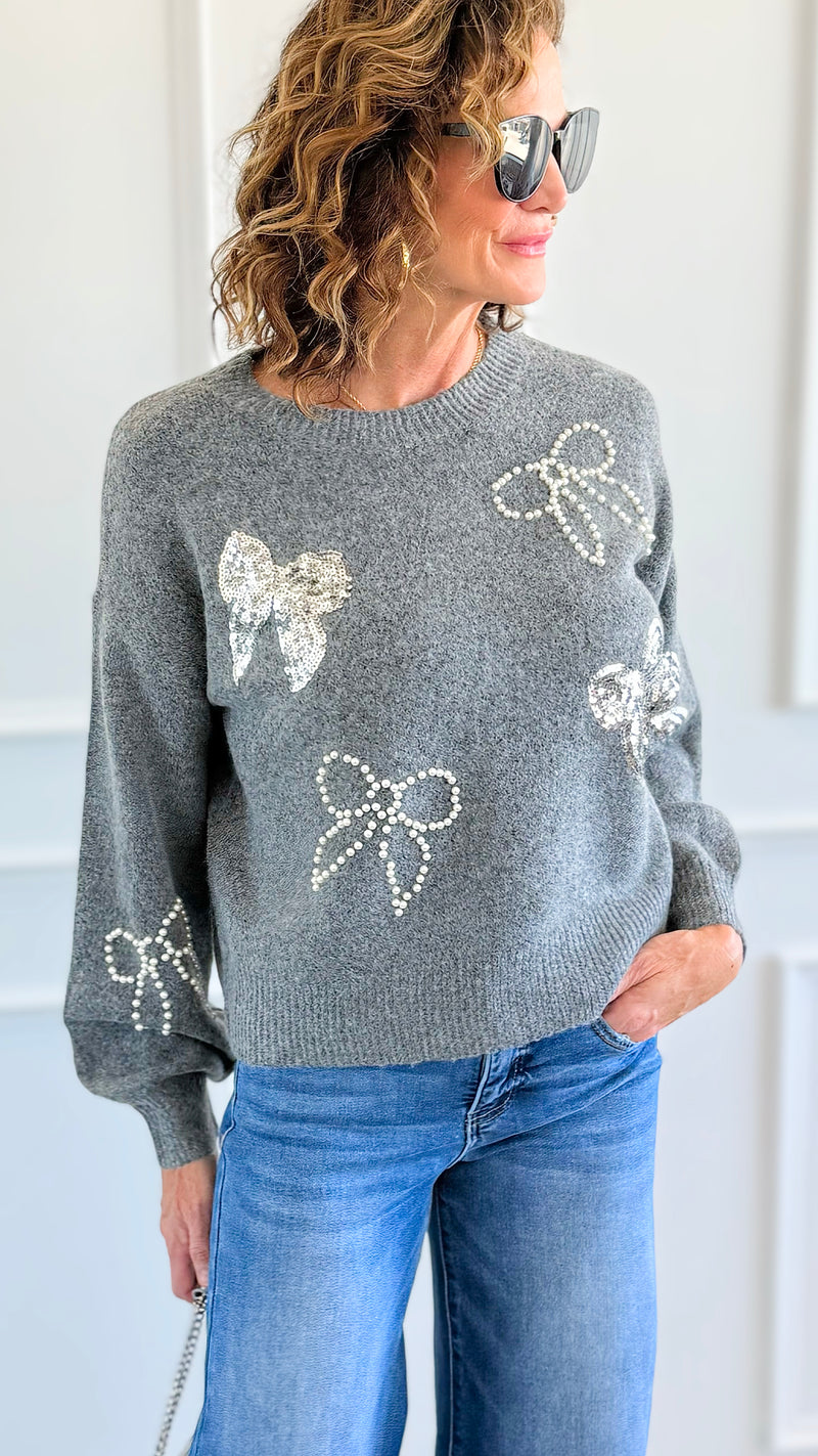 Take A Bow Sweater-140 Sweaters-Dreamers-Coastal Bloom Boutique, find the trendiest versions of the popular styles and looks Located in Indialantic, FL