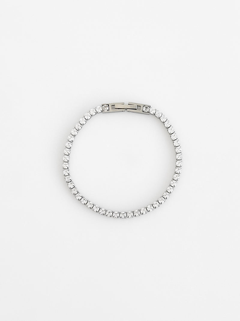 Stainless Steel Natural Elements Silver Tennis Bracelet-230 Jewelry-NASH GREY-Coastal Bloom Boutique, find the trendiest versions of the popular styles and looks Located in Indialantic, FL