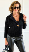 Golden Button Fitted Blazer-160 Jackets-Z STUDIO-Coastal Bloom Boutique, find the trendiest versions of the popular styles and looks Located in Indialantic, FL