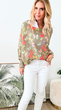 Whimsical Wings Italian St Tropez Sweater - Green-140 Sweaters-Italianissimo-Coastal Bloom Boutique, find the trendiest versions of the popular styles and looks Located in Indialantic, FL