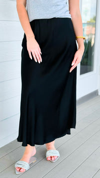 Just My Type Italian Skirt- Black