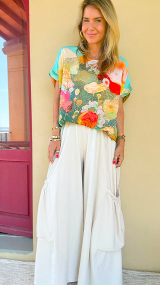 Moon Big Pocket Italian Pants - Creme