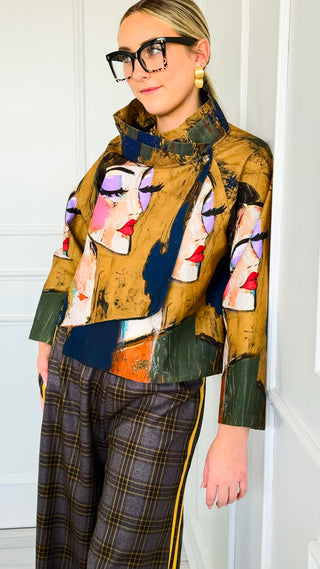 Artistic Face Italian On Edge Jacket