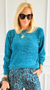 Cuddle Cloud Chenille Sweater-Ocean Teal-140 Sweaters-Zenana-Coastal Bloom Boutique, find the trendiest versions of the popular styles and looks Located in Indialantic, FL