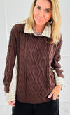 Borrowed Layers Knit Sweater-140 Sweaters-ROUSSEAU-Coastal Bloom Boutique, find the trendiest versions of the popular styles and looks Located in Indialantic, FL