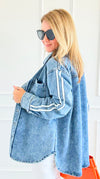 Track the Trends Denim Top-130 Long Sleeve Tops-White Birch-Coastal Bloom Boutique, find the trendiest versions of the popular styles and looks Located in Indialantic, FL