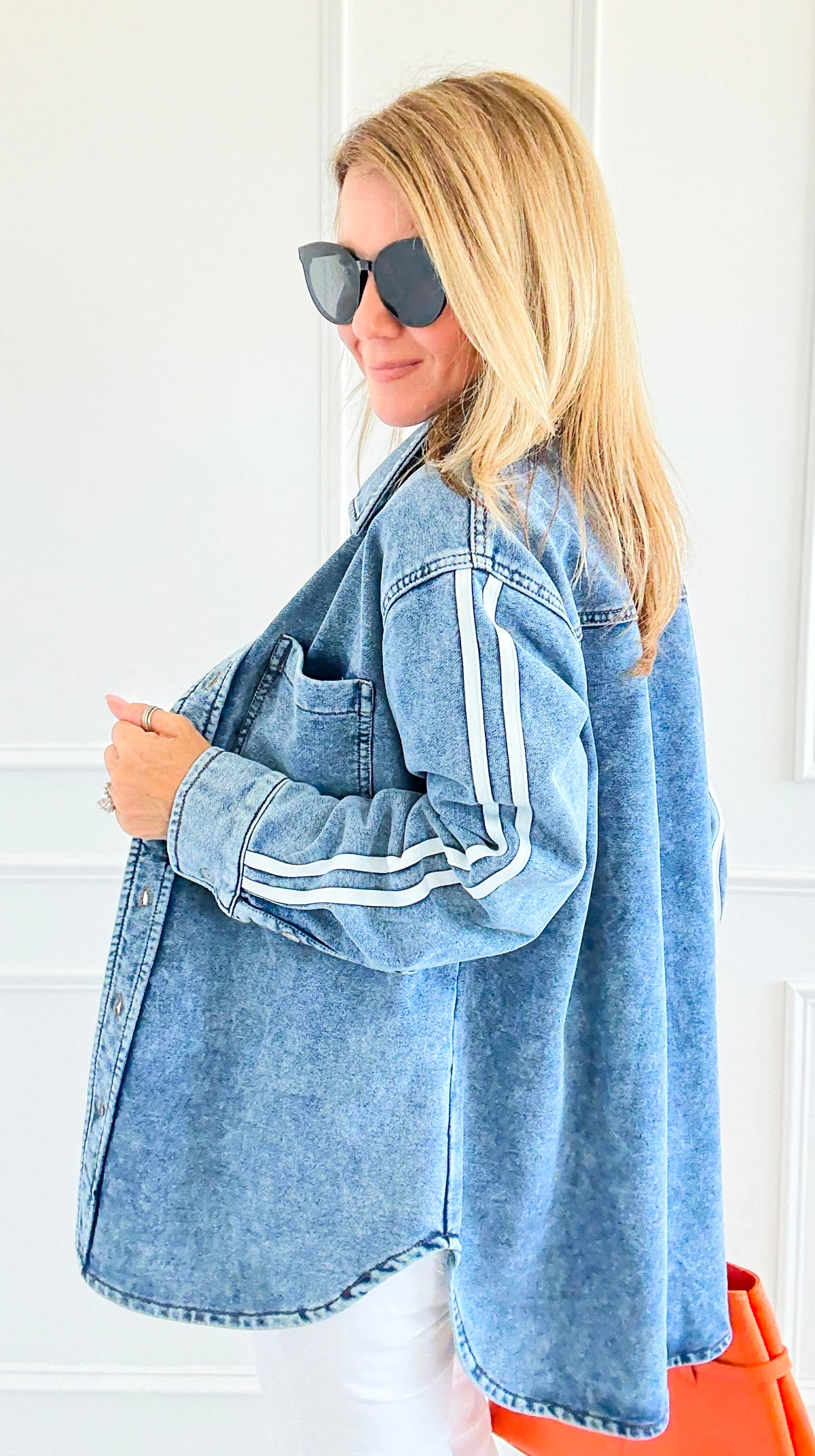 Track the Trends Denim Top-130 Long Sleeve Tops-White Birch-Coastal Bloom Boutique, find the trendiest versions of the popular styles and looks Located in Indialantic, FL