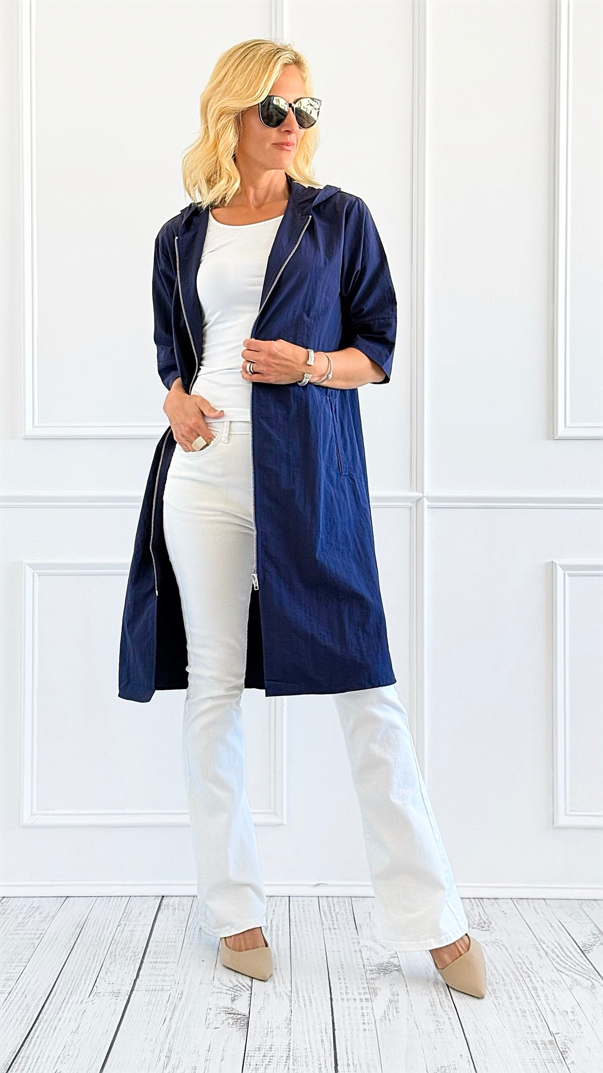 Solid Hooded Windbreaker Coat-160 Jackets-Jodifl-Coastal Bloom Boutique, find the trendiest versions of the popular styles and looks Located in Indialantic, FL