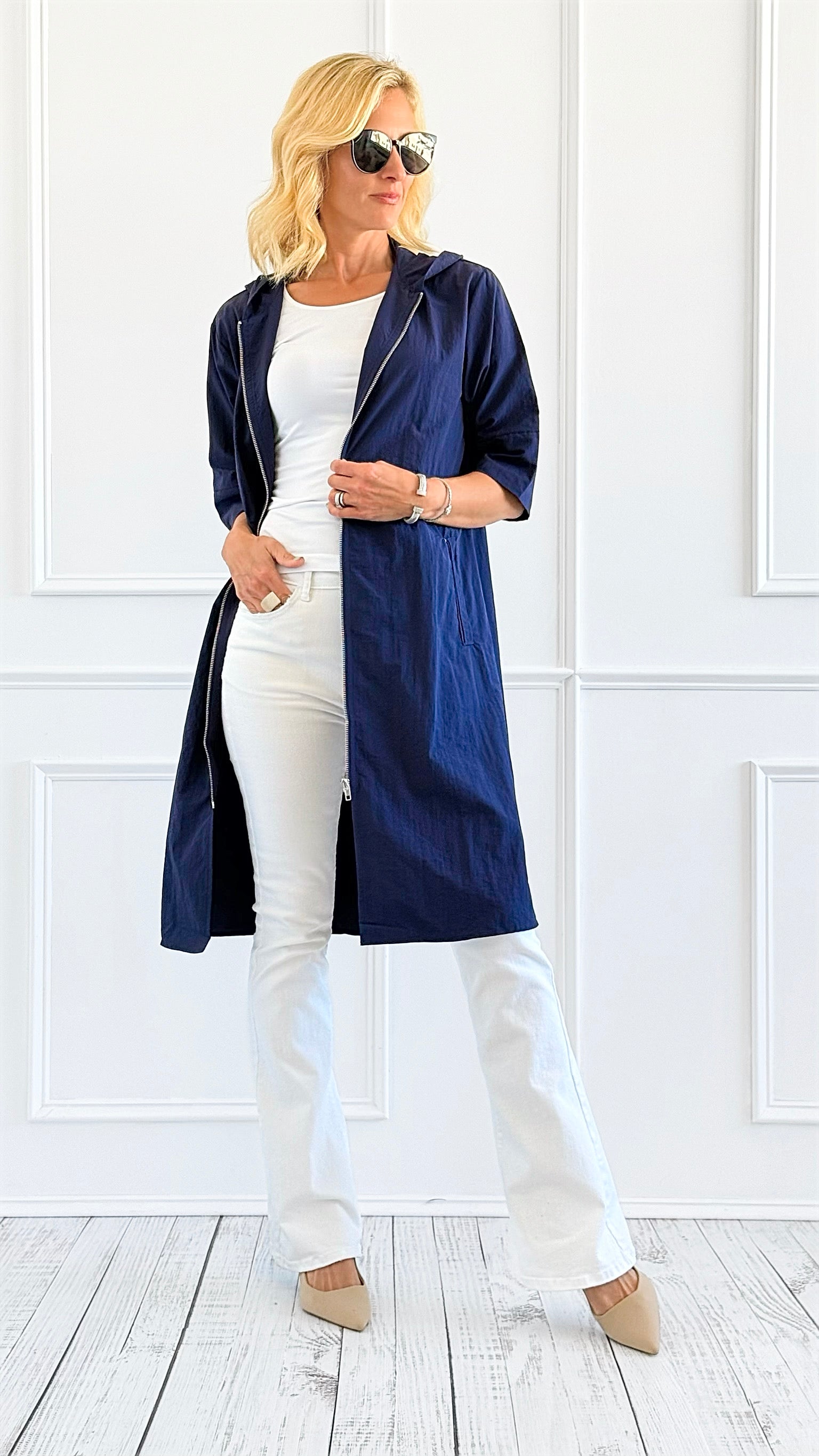 Solid Hooded Windbreaker Coat-160 Jackets-Jodifl-Coastal Bloom Boutique, find the trendiest versions of the popular styles and looks Located in Indialantic, FL