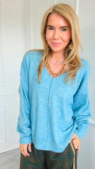 V-Neck Relaxed Knit Sweater