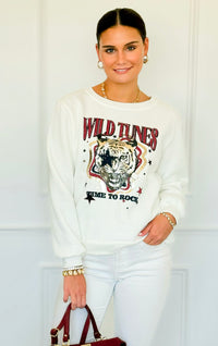 Wild Tunes Italian Fleece Sweatshirt-110 Long Sleeve Tops-Italianissimo-Coastal Bloom Boutique, find the trendiest versions of the popular styles and looks Located in Indialantic, FL