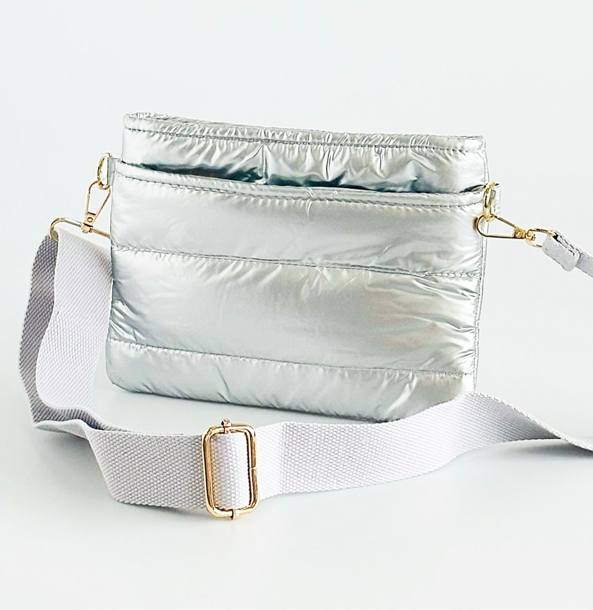 Urban Puff Crossbody - Silver-240 Bags-NYW-Coastal Bloom Boutique, find the trendiest versions of the popular styles and looks Located in Indialantic, FL