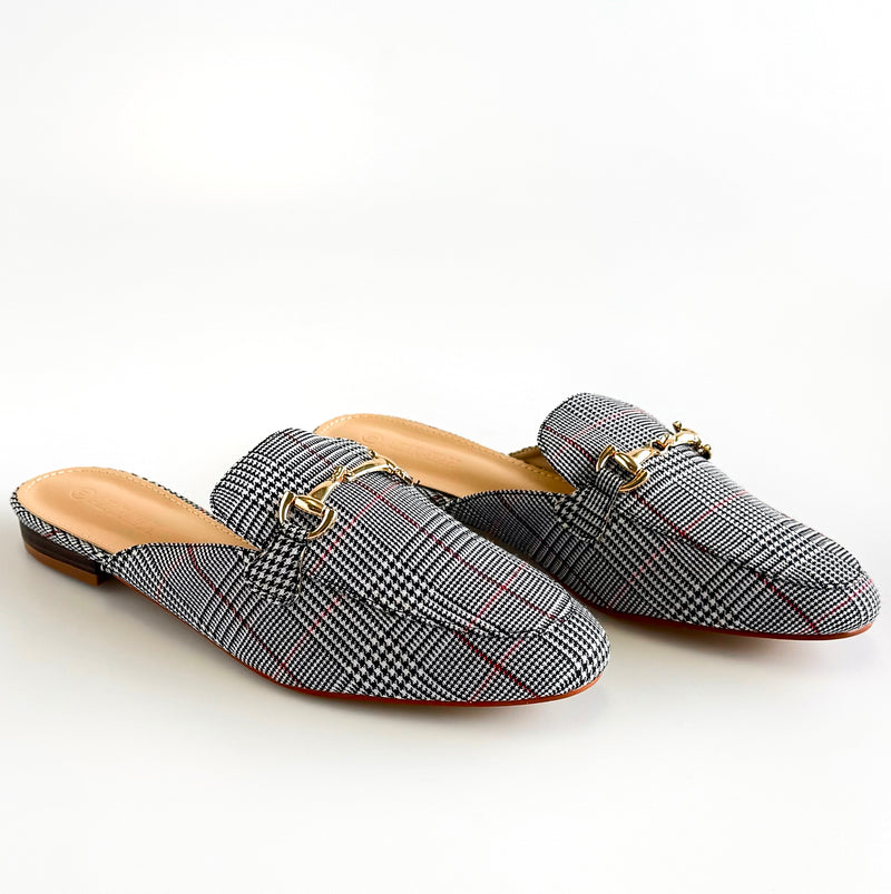 Heritage Glam Plaid Mule Loafers-250 Shoes-SAIGE LLC-Coastal Bloom Boutique, find the trendiest versions of the popular styles and looks Located in Indialantic, FL
