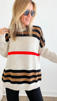 Iconic Italian Knit Pullover Sweater - Beige-140 Sweaters-Yolly-Coastal Bloom Boutique, find the trendiest versions of the popular styles and looks Located in Indialantic, FL