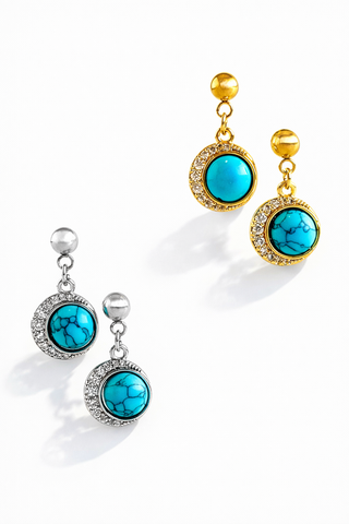 Pearl Orbit Stainless Drop Earrings