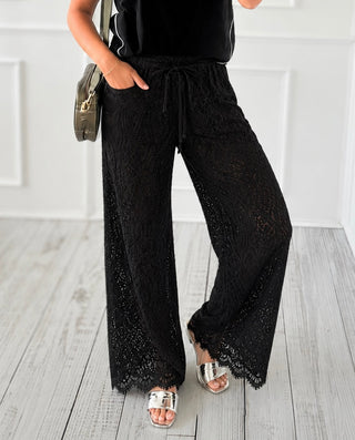 Lace Of Luxury Italian Pant- Black