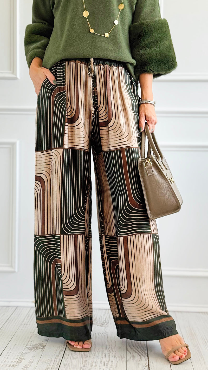 Modern Labyrinth Italian Pant-100 Pants-K2-Coastal Bloom Boutique, find the trendiest versions of the popular styles and looks Located in Indialantic, FL