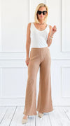 Shoreline Wide Leg Knit Pants - Deep Camel-170 Bottoms-Zenana-Coastal Bloom Boutique, find the trendiest versions of the popular styles and looks Located in Indialantic, FL