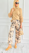 Monochrome Floral Pants-Pants-ENTRO-Coastal Bloom Boutique, find the trendiest versions of the popular styles and looks Located in Indialantic, FL