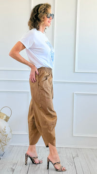Relax & Go Italian Barrel Pant- Camel-100 Pants-VANESSA-Coastal Bloom Boutique, find the trendiest versions of the popular styles and looks Located in Indialantic, FL