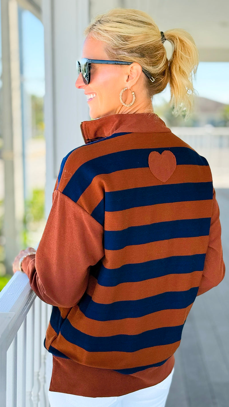 Varsity Lines Top-110 Long Sleeve Tops-Umgee-Coastal Bloom Boutique, find the trendiest versions of the popular styles and looks Located in Indialantic, FL