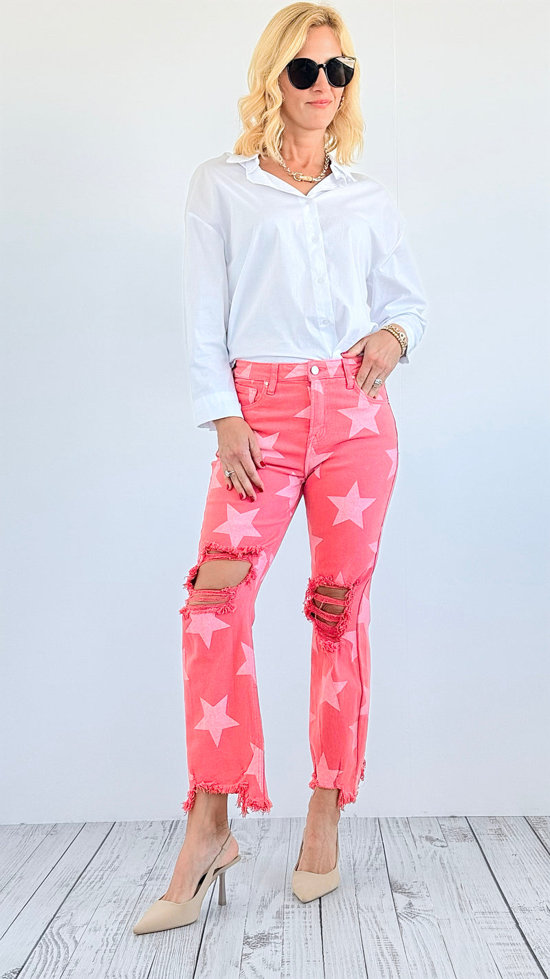 Starlight High-Rise Distressed Denim-190 Denim-Risen-Coastal Bloom Boutique, find the trendiest versions of the popular styles and looks Located in Indialantic, FL