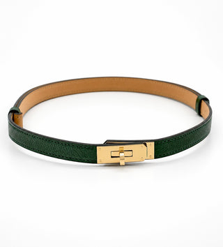 Heritage Lock Luxe Italian Leather Belt - THIN