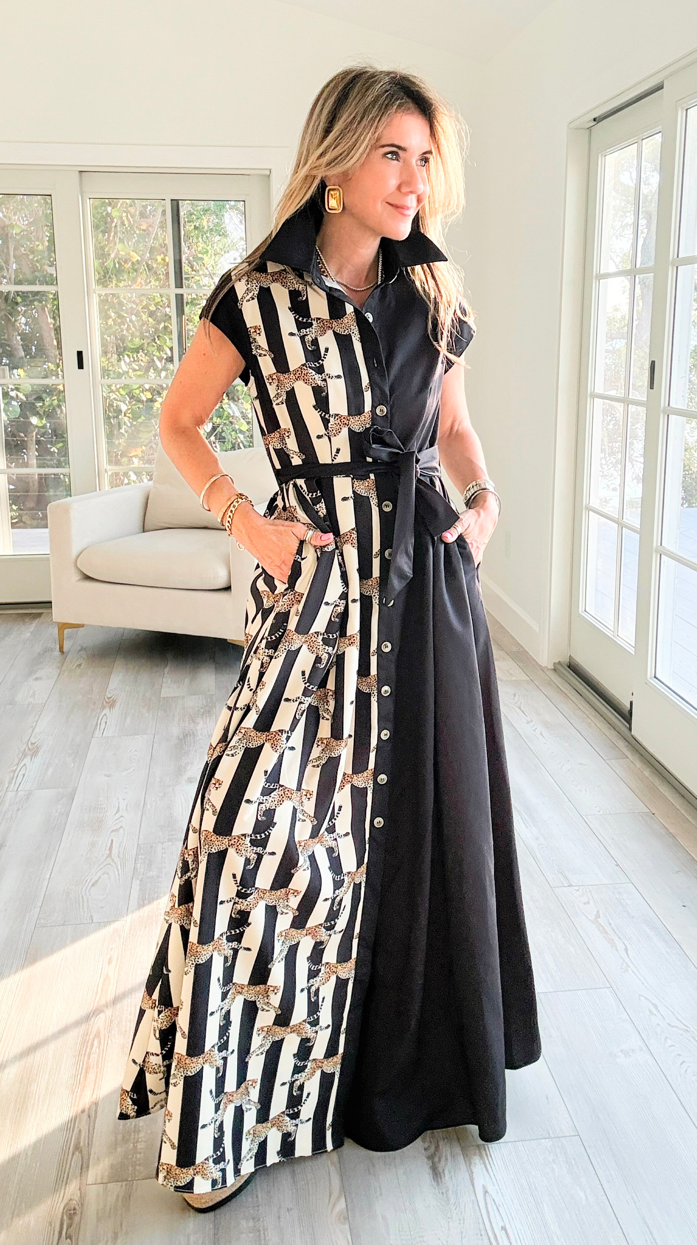 Wild Grace Tie-Front Button Down Dress