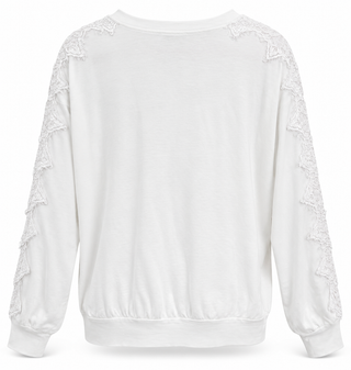Romantic Lace Sleeve Italian Top -Off White