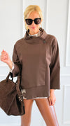 Italian Kaleidoscope Scuba Jacket - Brown-160 Jackets-Italianissimo-Coastal Bloom Boutique, find the trendiest versions of the popular styles and looks Located in Indialantic, FL
