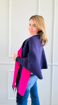 Wind Through My Hair Sweater Shawl - Navy-150 Cardigans/Layers-Original USA-Coastal Bloom Boutique, find the trendiest versions of the popular styles and looks Located in Indialantic, FL