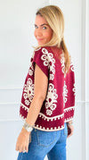 Floral Jacquard Sleeveless Top-100 Sleeveless Tops-entro-Coastal Bloom Boutique, find the trendiest versions of the popular styles and looks Located in Indialantic, FL