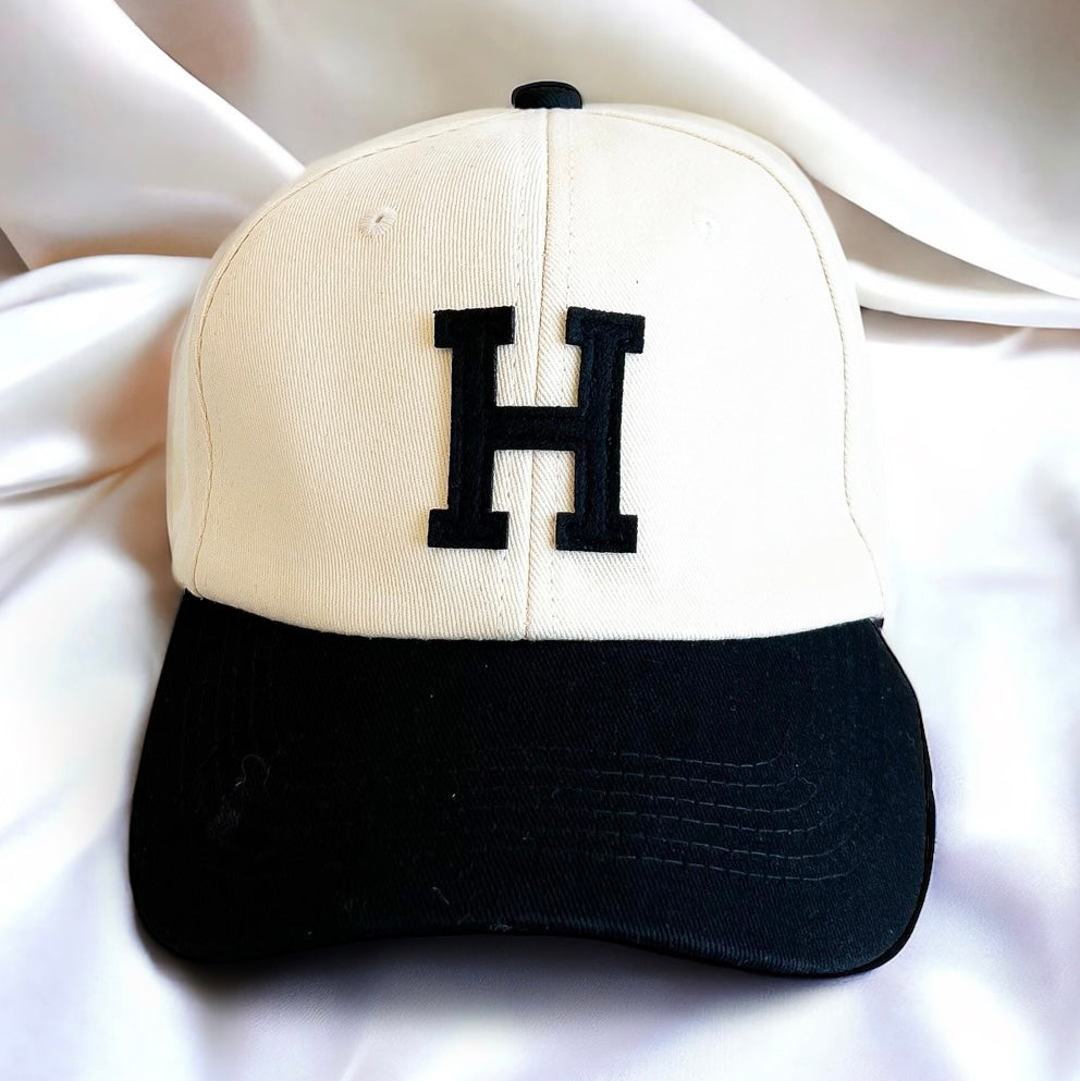 H Letter Baseball Snapback Cap - Beige-260 Other Accessories-CBALY-Coastal Bloom Boutique, find the trendiest versions of the popular styles and looks Located in Indialantic, FL