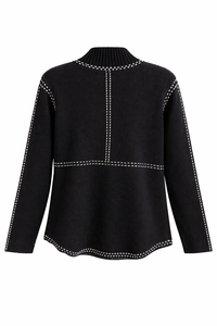 Champs-Élysées Contrast Trim Knit Cardigan